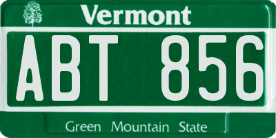 VT license plate ABT856