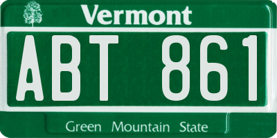 VT license plate ABT861