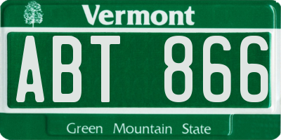 VT license plate ABT866
