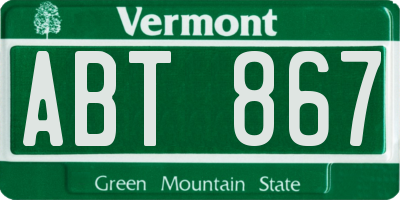 VT license plate ABT867
