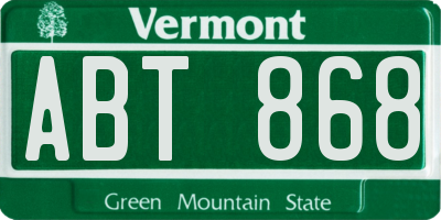 VT license plate ABT868