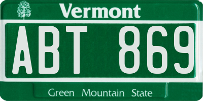 VT license plate ABT869