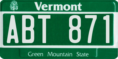 VT license plate ABT871