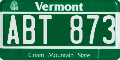 VT license plate ABT873