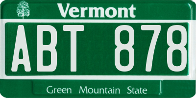 VT license plate ABT878