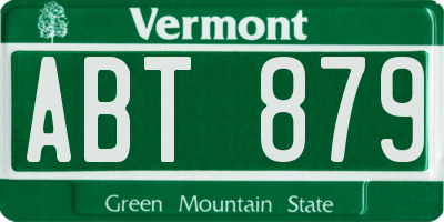 VT license plate ABT879