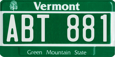 VT license plate ABT881