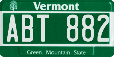 VT license plate ABT882