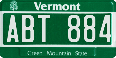 VT license plate ABT884