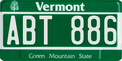 VT license plate ABT886