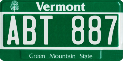 VT license plate ABT887