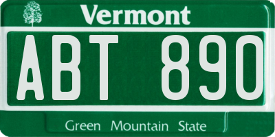 VT license plate ABT890