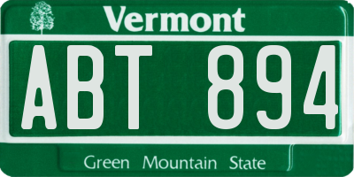 VT license plate ABT894