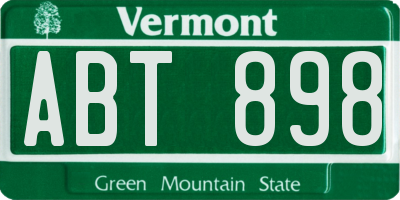 VT license plate ABT898