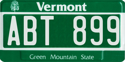 VT license plate ABT899