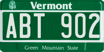 VT license plate ABT902