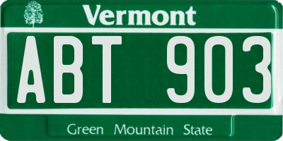 VT license plate ABT903