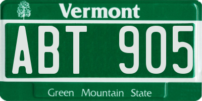 VT license plate ABT905