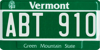 VT license plate ABT910