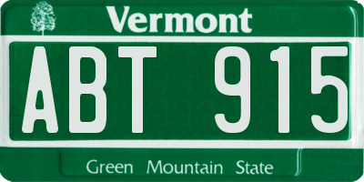 VT license plate ABT915
