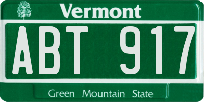 VT license plate ABT917