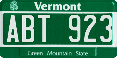 VT license plate ABT923
