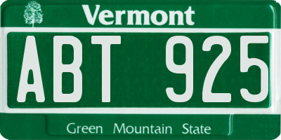VT license plate ABT925
