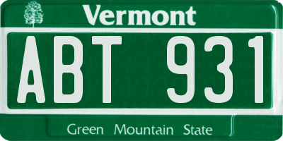 VT license plate ABT931