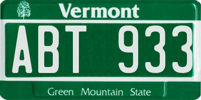 VT license plate ABT933