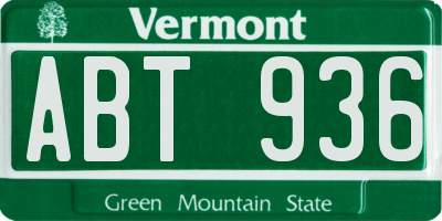 VT license plate ABT936