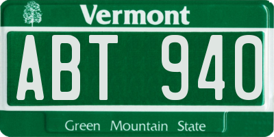 VT license plate ABT940