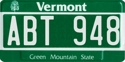 VT license plate ABT948