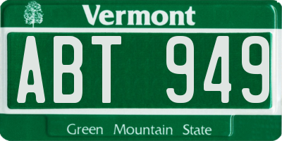 VT license plate ABT949