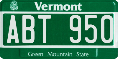 VT license plate ABT950