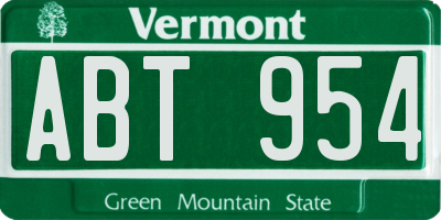 VT license plate ABT954