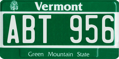 VT license plate ABT956