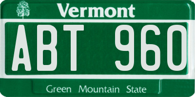 VT license plate ABT960