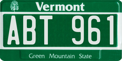 VT license plate ABT961