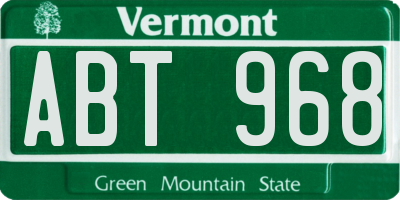 VT license plate ABT968