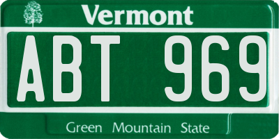 VT license plate ABT969