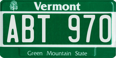 VT license plate ABT970