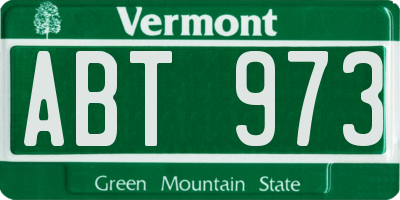 VT license plate ABT973