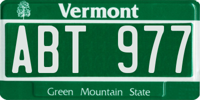 VT license plate ABT977