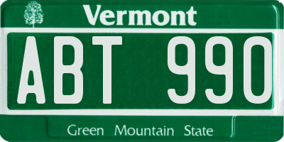 VT license plate ABT990