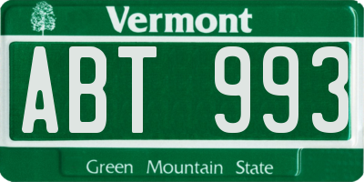 VT license plate ABT993