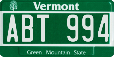VT license plate ABT994