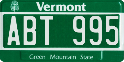VT license plate ABT995