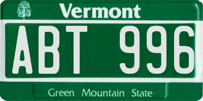 VT license plate ABT996