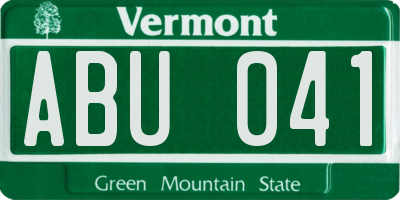 VT license plate ABU041