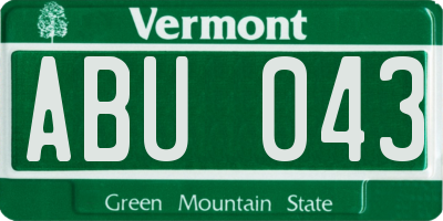 VT license plate ABU043